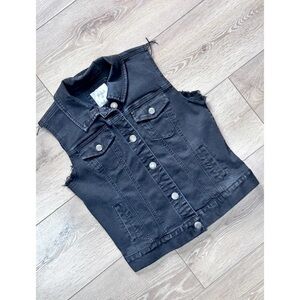Mudd Y2K Washed Black Denim Vest